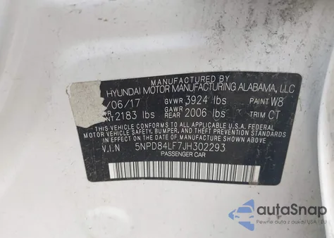 2018 Hyundai Elantra Sel from USA, damaged, VIN 5NPD84LF7JH302293